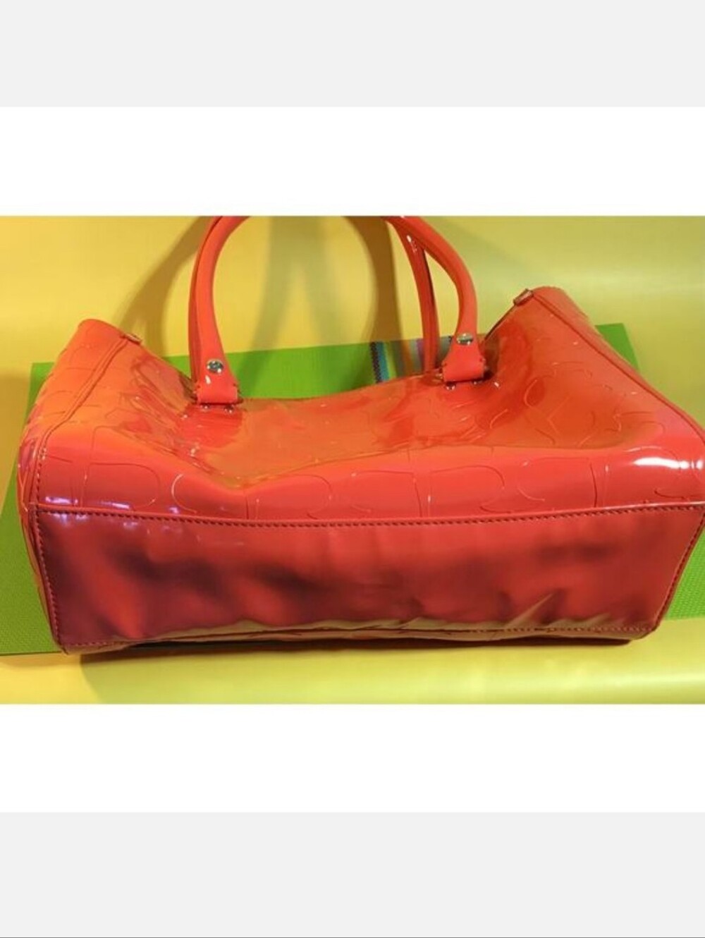 kate spade Red Embossed Patent Leather Tote - Picture 5 of 7